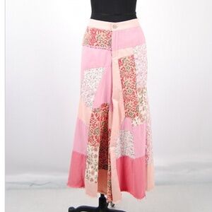 Floral Patchwork Wide Leg Pants
